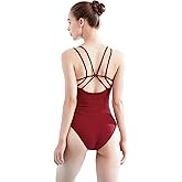 Daydance Camisole Dance Leotards for Women Cotton Spaghetti Straps Ballet Costumes