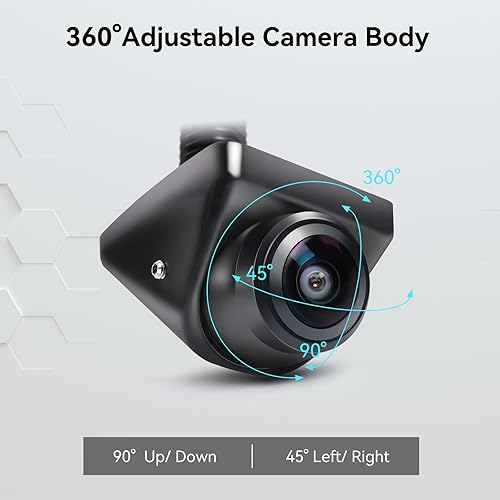 eRapta HD Backup Camera 360°Rotatable Metal Rear Front Side