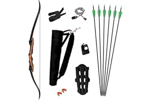 Samick Sage Takedown Recurve Bow and Arrow Set - 62 Inch Complete Ready-to-Use Longbow Archery Set - Includes 6 Arrows, Quiver, Bowstring & Stringer Tool, Arm & Finger Guard for Adults & Older Teens