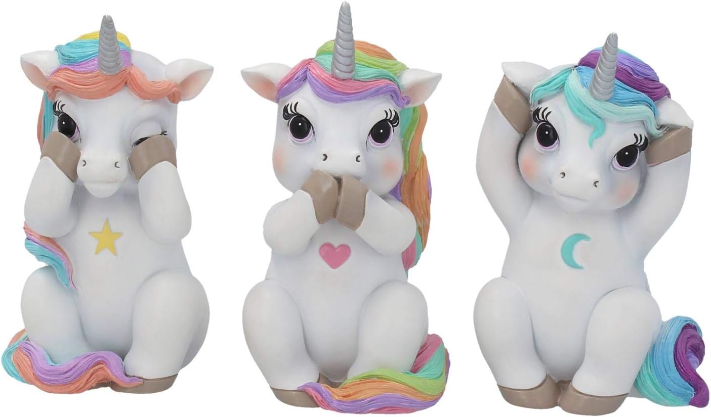 Nemesis Now Three Wise Cutiecorns Figurine Set,White,9.5cm