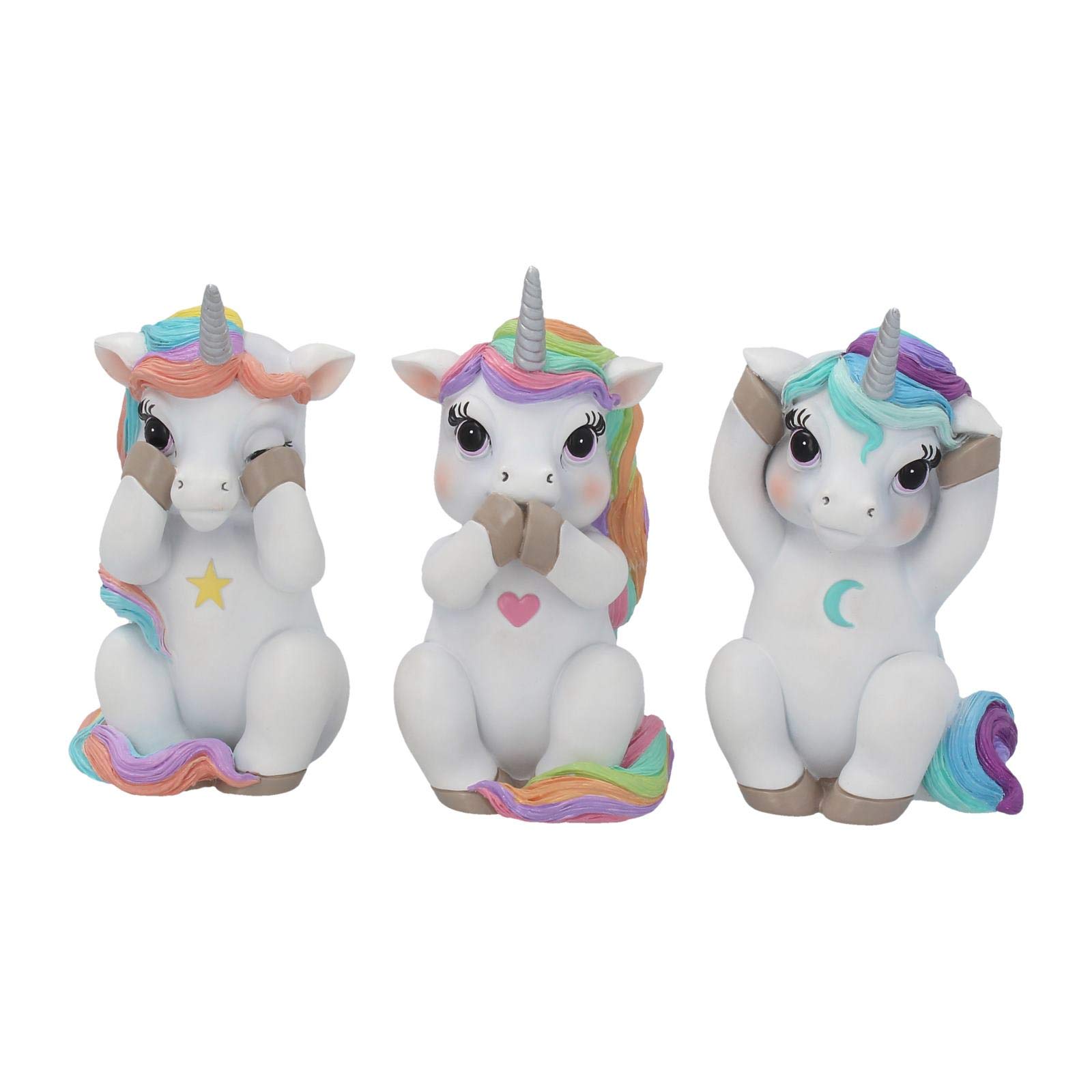 Nemesis Now Three Wise Cutiecorns Figurine Set,White,9.5cm
