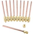 ANTFEES 10PCS HVAC Service Access Valve，Schrader System Vacuum 4.72" Copper Filling Access Valves + Core & Cap Remover 1/4" SAE x 1/4" OD x 4" stem AC Refrigeration Kit