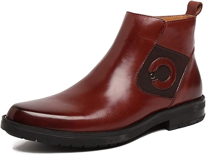 Amazon Wewin ブーツ ビジネスシューズ エンジニアブーツ メンズ 本革 紳士靴 冬用 サイドジップ ローカット マーティン靴 革靴 フォーマル カジュアル バイク用 履きやすい シンプル ファッション 黒 ブラウン 防滑 靴 Wewin ブーツ