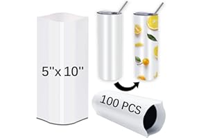ORJ Shrink Wrap for Sublimation Tumblers 5x10 Inch 100PCS,Heat Transfer Shrink Film Bags for Mugs,Cups,Sublimation Shrink Wrap Sleeves