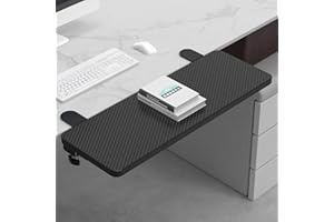 Sisyphy Ergonomics Desk Extender Tray, 31.5x9.5" Punch-Free Clamp on, Foldable Keyboard Drawer Tray, Table Mount Arm Wrist Rest Shelf, Computer Elbow Arm Support