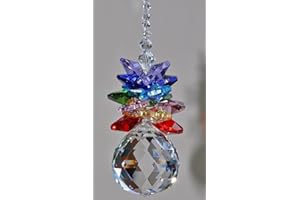 BODHI CREATIONS Chakra Crystal Suncatcher,Hanging Prism,Window Ornament,Healing Color Therapy,Crystal Ball