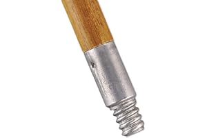 Rubbermaid Commercial Products Lacquered-Wood Broom Handle With Threaded Metal Tip, 60", Natural for Floor Cleaning/Sweeping in Home/Office