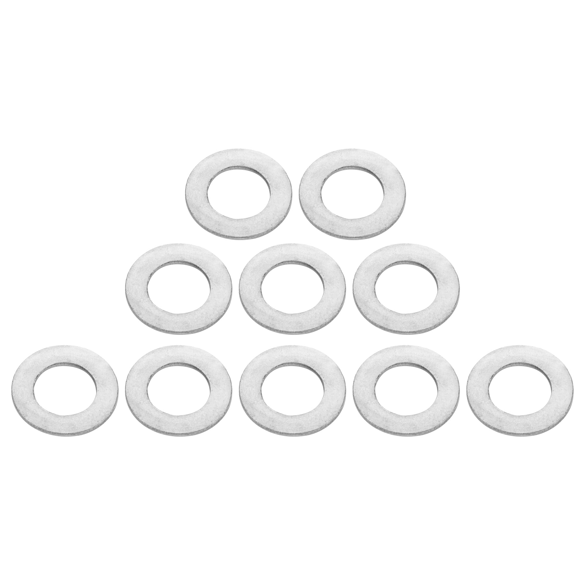 Motoforti Universal Flat Washer, 17mm ID 30mm OD 3mm Thickness, Durable, Stainless Steel, Silver Tone, 10 Pcs