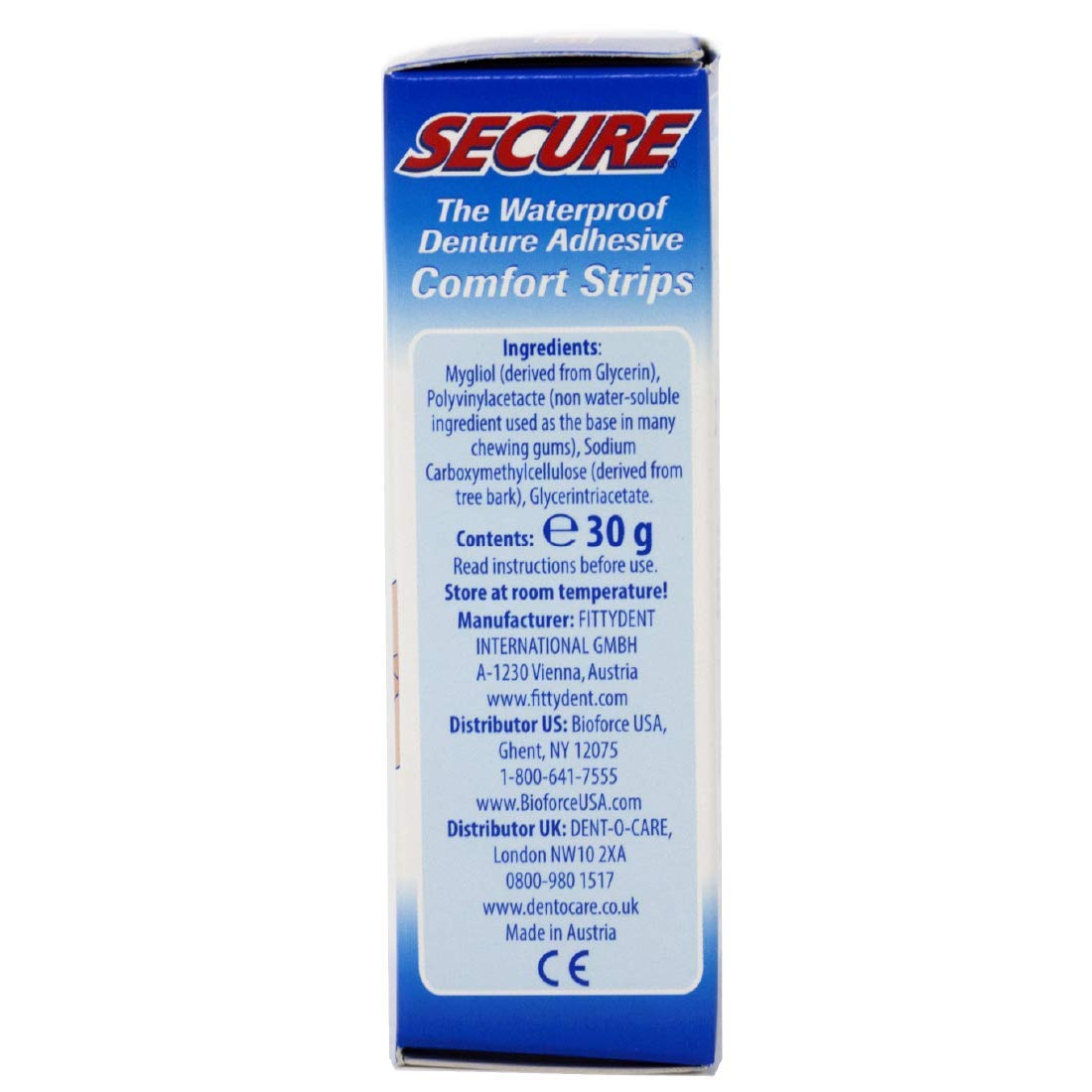 Secure Comfort Strips Waterproof Denture Adhesive - Zinc Free - Extra Firm Hold For Lower Dentures - 15 Strips (Pack of 3) : Denture Care Products : Beauty