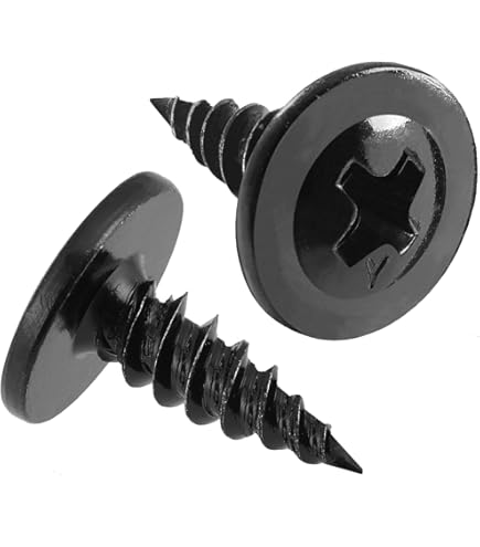 Black Wood Screws 500 Pcs #8 X 3/4" Phillips Truss Head Black Oxide Sheet Metal Screws - Grade 2 Steel ST34 Steel Screws Grade 2