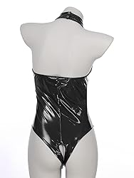 YiZYiF Women's Sleeveless Wet Look Glossy Patent