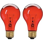 Xtricity A19 Incandescent Colored Light Bulb, 60W, E26 Medium Base, 130V, Red (2 Pack)