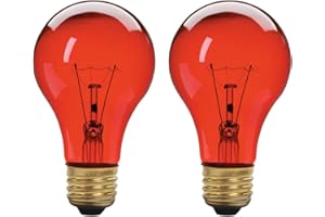 Xtricity A19 Incandescent Colored Light Bulb, 60W, E26 Medium Base, 130V, Red (2 Pack)