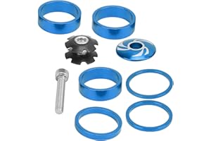 Bike Headset Spacer Set, 1 1/8 Inch Headset Spacer with Stem Top Cover Star Nut Bolt Headset Stem Spacer Set for Fork Tubes w