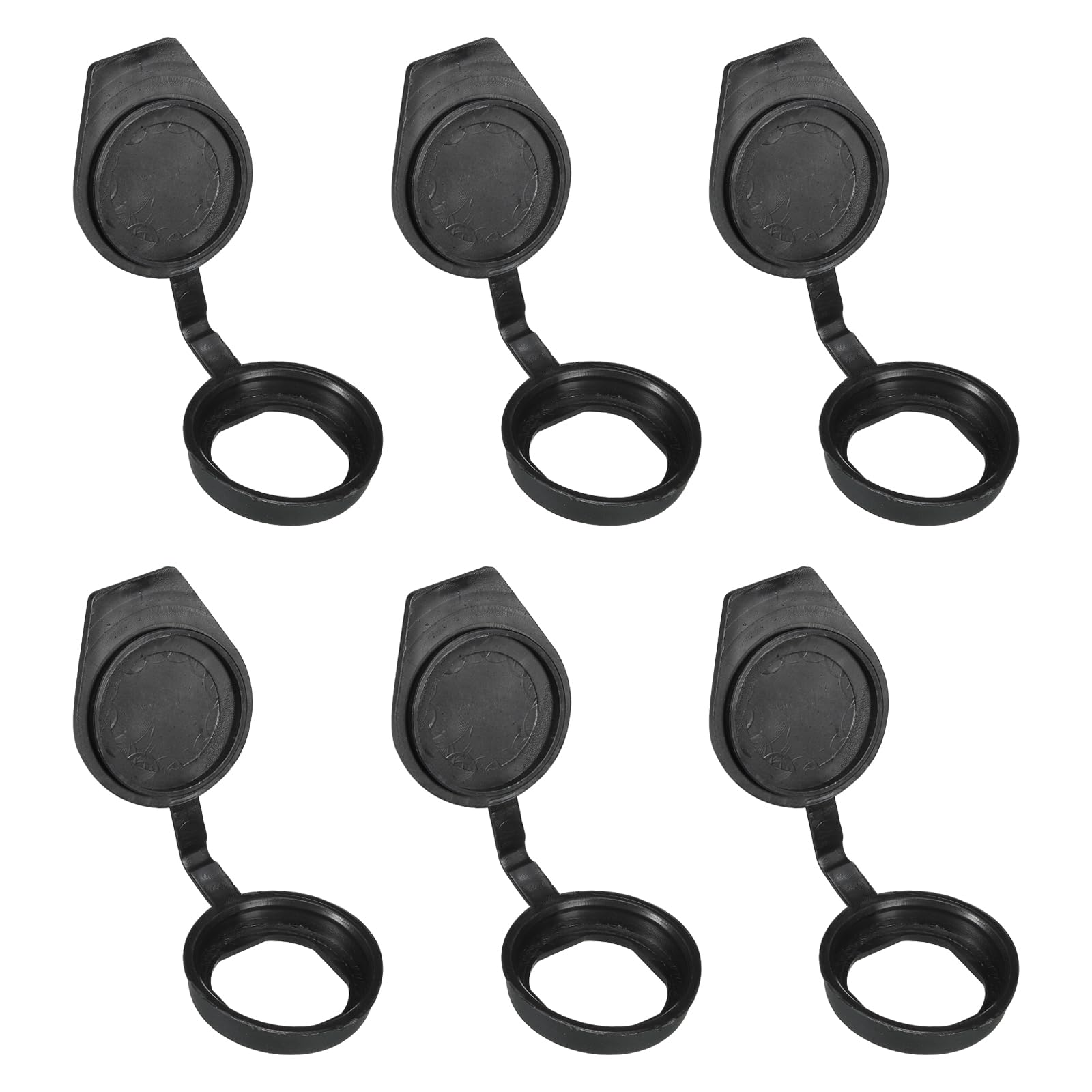 PATIKIL 22mm Door Lock Dust Cover, 6 Pack PE Plastic Waterproof Keys Panel Cam Lock Dust Cover Cap for 22mm Cam Lock, Black
