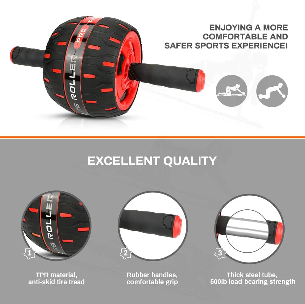 Intsun Ab Roller Wheel 5'' Wider Abs Wheel Exercise Equipment with 10ft Jump Rope Ab Trainer Workout Machines for Women Men Core Strength & Abdominal Trainers, Exercise & Fitness Home Gyms : Sports & Outdoors