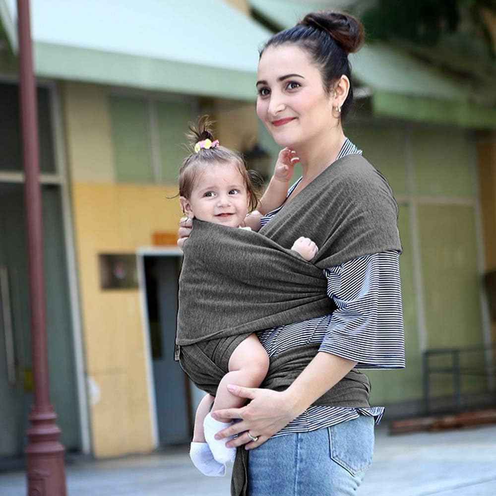 Phiraggit Echarpe De Portage Gris Porte Bebe Elastique Fait De Coton Echarpe Multifonctionnel Echarpe De Portage Bebe Pour Les Nouveau Nes Et Jusqua Kg Echarpes De Portage Bebe Puericulture Mant Vn