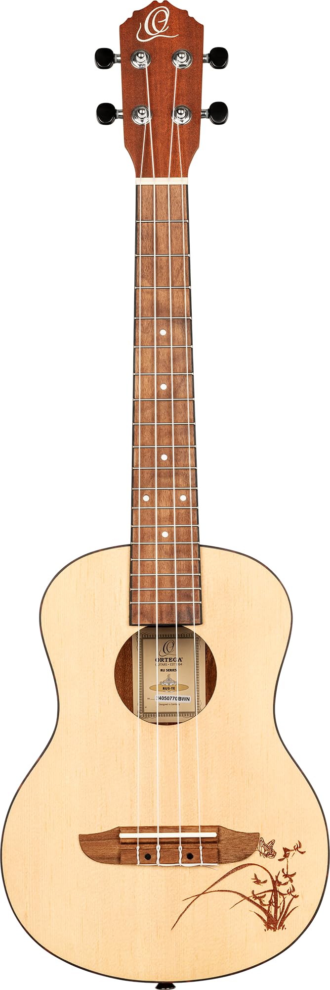 Ortega Guitars Tenor Ukulele Acoustic – Bonfire Series – Spruce, Sapele, Natural (RU5-TE)