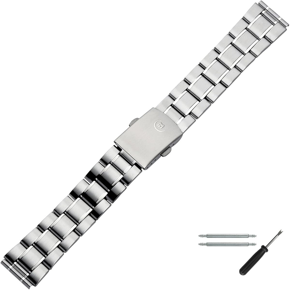 MARBURGER Uhrenarmband 18mm Leder XXL - Cognac Lederband Mit Montageset