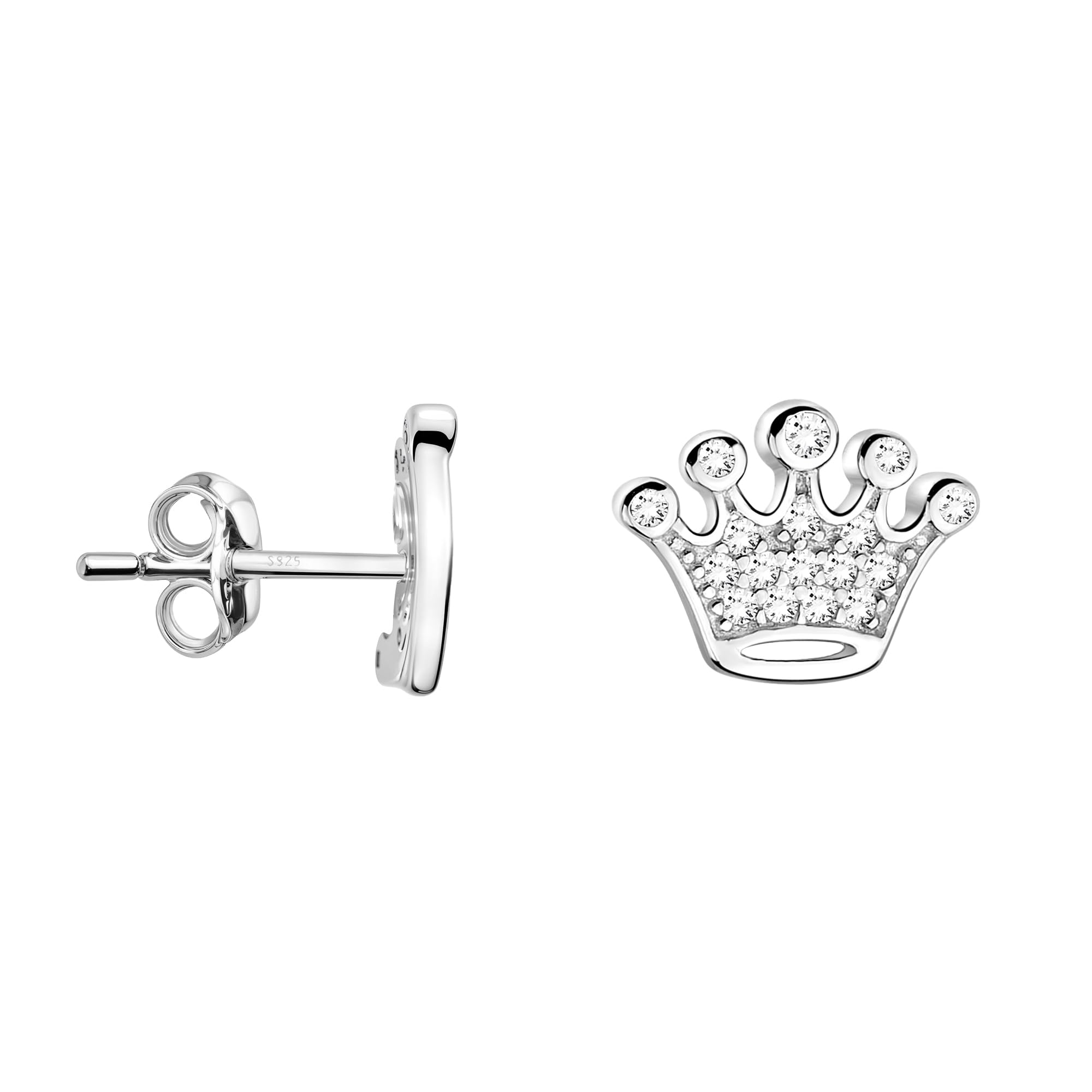 SOFIA MILANI - Women's Earrings 925 Silver - Crown Stud Earrings - 20237