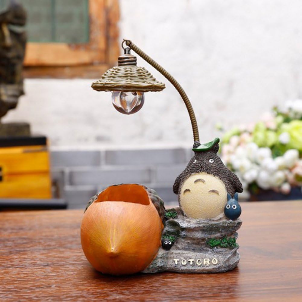 YOURNELO Miyazaki Hayao No Face Man Totoro Night Lamp Pen Pencil Holder Desk Organizer Accessories (C Acorn)