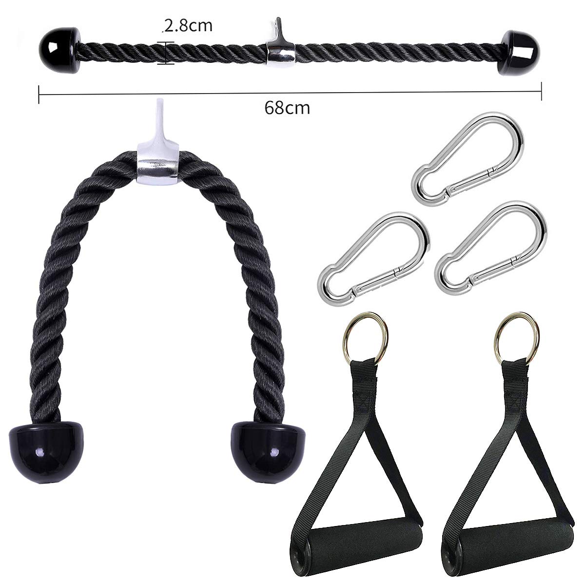 Triceps Push Pull Down Rope Cord for Multi Gym & 2x Multifunctional