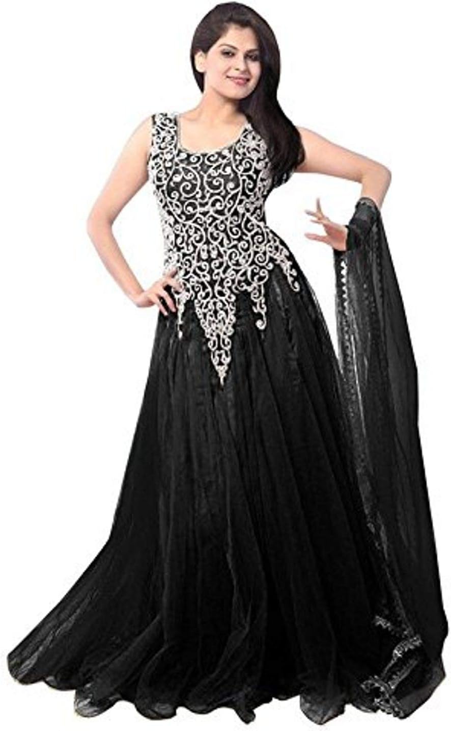 VKARAN Women's Net Semi-stitched Gown