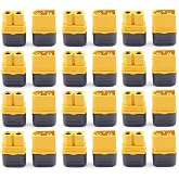 Ertzinla 12 Pair XT60H Connectors (XT60 Upgrade), XT60H Male Female Bullet Connectors Power Plugs with Sheath for Lipo Battery RC Planes Cars
