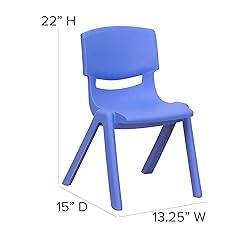 Flash Furniture Whitney Blue Plastic Stackable