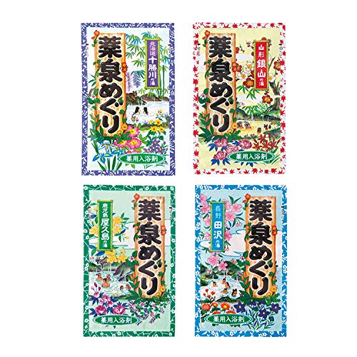 Japanese Hot Spring Bath Powders Assortment Pack (36 Packets,8 types, 30g Each) Multiple of