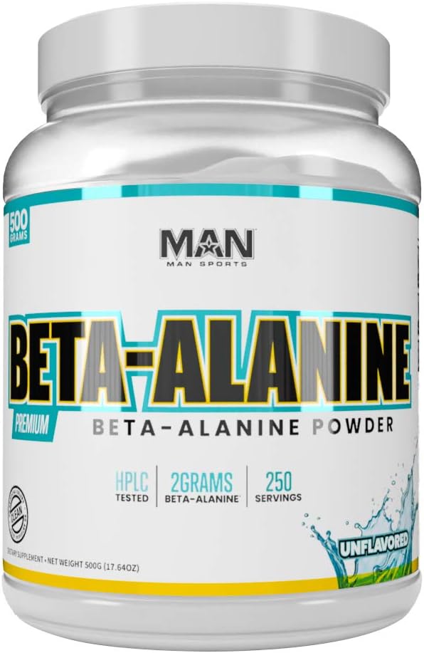 Man Sports Beta-Alanine. Carnosine Supplement to Boost Muscle Strength and Endurance (250 Servings)