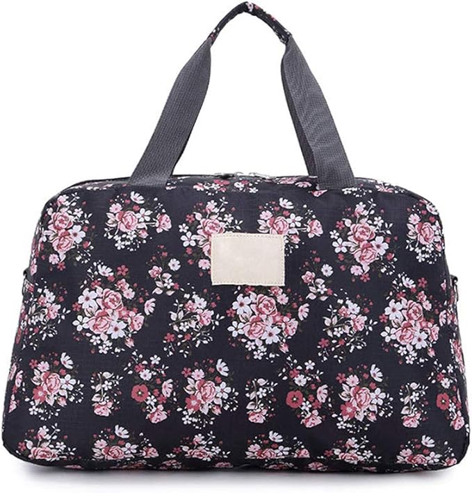 Women Travel Handbags, Portable Luggage Floral Print Bag Waterproof
