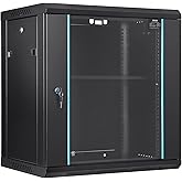 VEVOR 12U Wall Mount Network Server Cabinet, 15.5'' Deep, Server Rack Cabinet Enclosure, 200 lbs Max. Ground-Mounted Load Cap