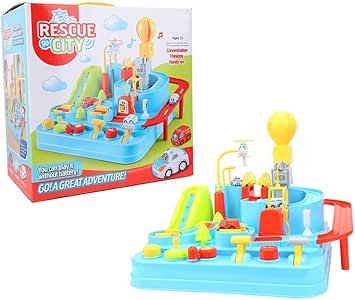 Kids Rail Car Race Track Parking Kit, Vamos a aventura Modelo temático