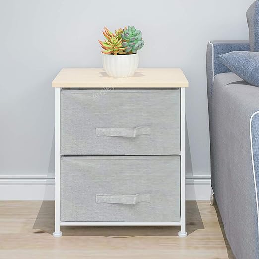 Amazon Com Qihang Us Bedroom Nightstand Dresser Of 2 Drawers