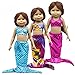 Papabasi 3set Little Mermaid Tail Costume Outfit Doll Clothes for 18