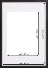 Fabian Clarke London A1 Modern Black Wooden Frame with White Mount view 2