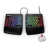 KINESIS Gaming Freestyle Edge RGB Split Mechanical Keyboard | Cherry MX Linear Red Switches | RGB | Ergonomic | Detachable Pa