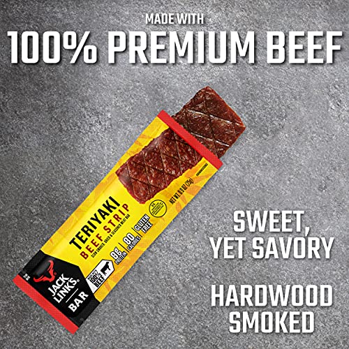 JACK LINK’S BEEF STRIPS, TERIYAKI, 1 COUNT – GREAT PROTEIN BAR, MEAT BAR WITH 8G OF PROTEIN AND 70 CALORIES, GLUTEN FREE, NO ADDED MSG OR NITRATES/NITRITES