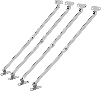 QWORK 4 Pcs Steel Drop Down Hinge Lid Stay Folding Hinge Furniture