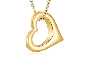 constantlife Cremation Jewelry for Ashes - Heart Pendant Memorial Urn Necklace Ashes Holder Stainless Steel Personalized Customization Keepsake