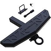 KNAWIER Hitch Step Compatible with SUV&Pickup Truck&Van with 2 Inch Hitch Receiver,Towing Rear Bumper Protector Guard,Step Bar,Textured Black Powder, Pin Lock,Stabilizer,Tow Hook