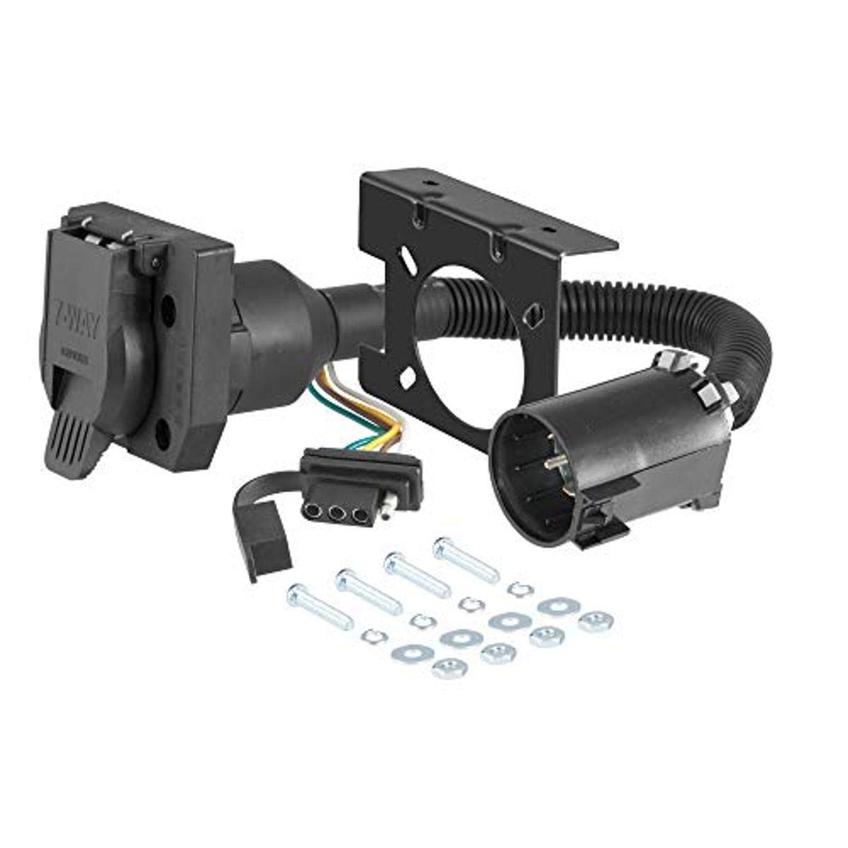 Photo 1 of CURT 55774 Dual-Output Vehicle-Side 7-Pin, 4-Pin Connectors, Factory Tow Package and USCAR Socket Required, Black