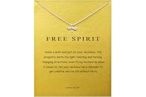 LANG XUAN Friendship Compass Necklace Good Luck Butterfly Pendant Chain Necklace with Message Card Gift Card for Women