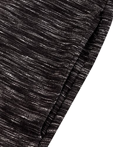 Faddare Women's Cofy Cowl Neck Space Dye Activewear Sweatshirt with Pockets (Medium, Black White)