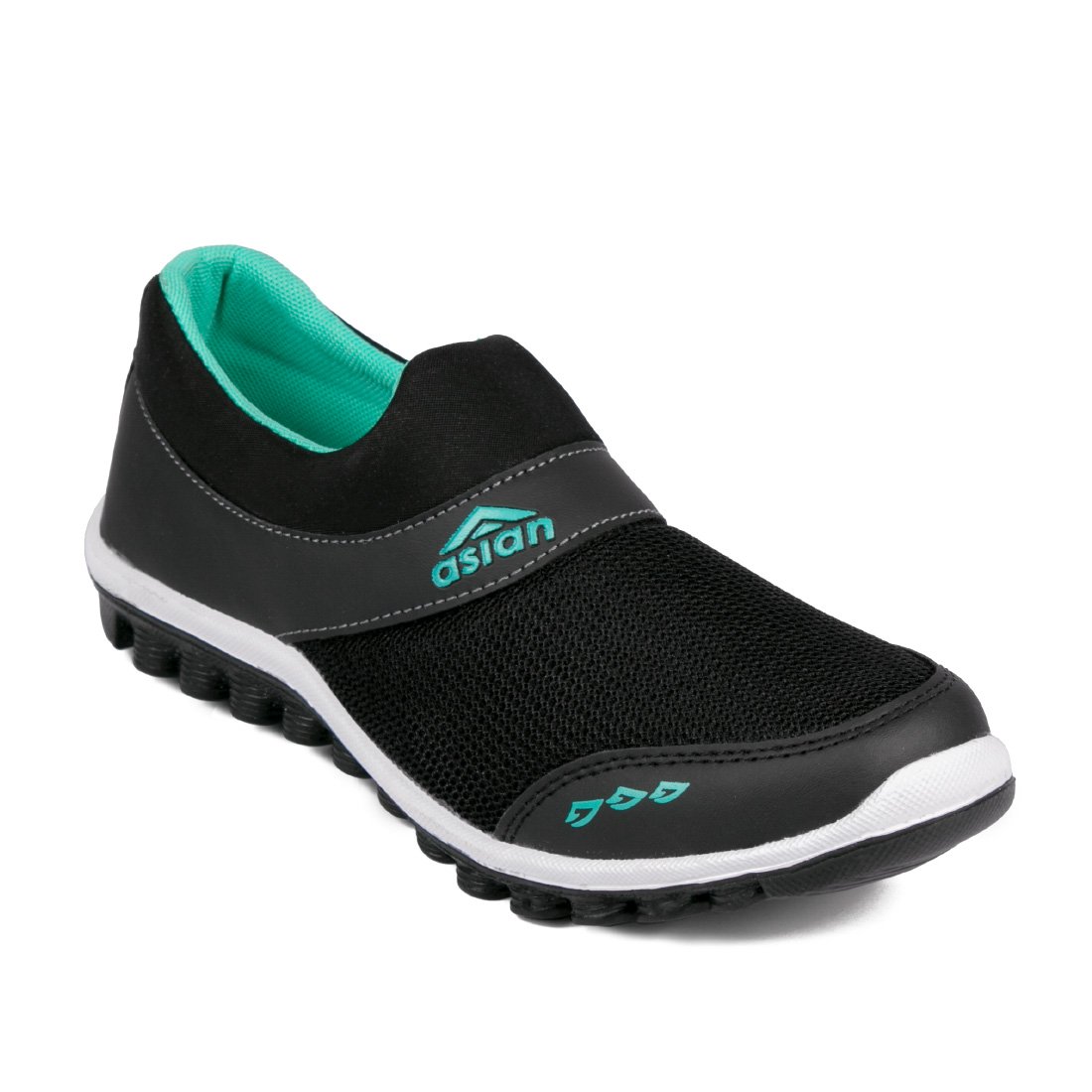 asian shoes riya-04 black firozi canvas women shoes