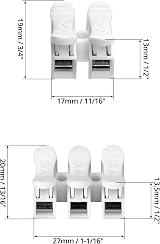 QWORK 100 Pcs CH2 CH3 Spring Wire Connectors Electrical Cable Terminal Block view 6