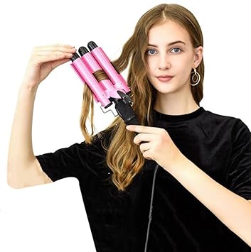 Triple Barrel Waver Wave Envy Hair Curlers Color Pink Size