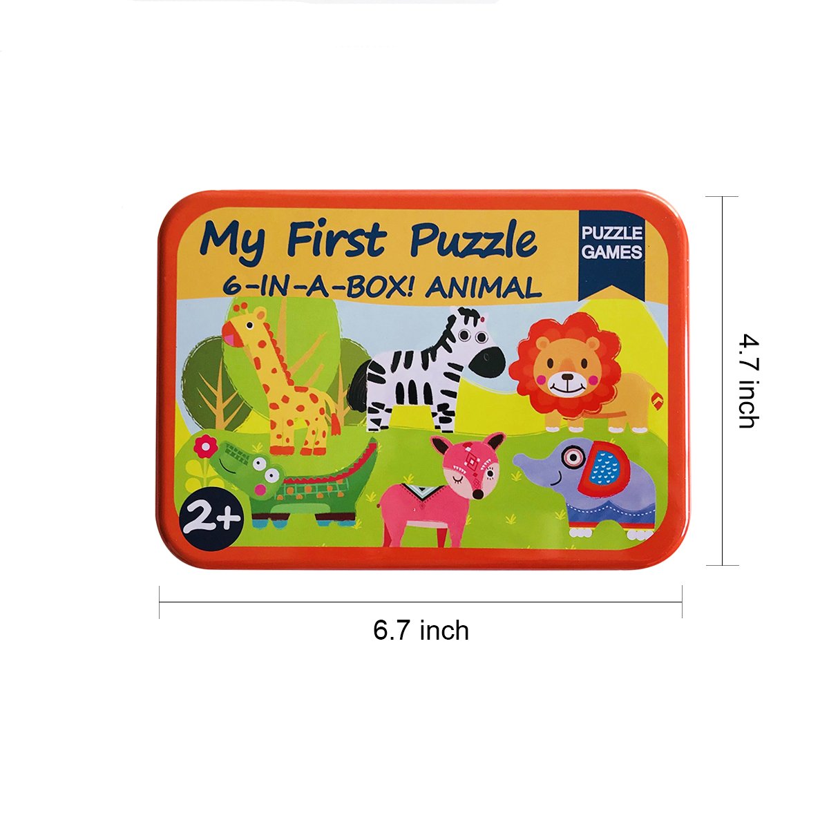 Humars Puzzle Games 6-In-A-Box! My First Animal Puzzle Set Wooden Jigsaw Puzzles For Boy & Girl Toddlers