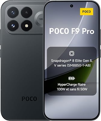 POCO F9 Pro, Smartphone 12+256 Go, Noir, Batterie 6330 mAh, Charge 100 W